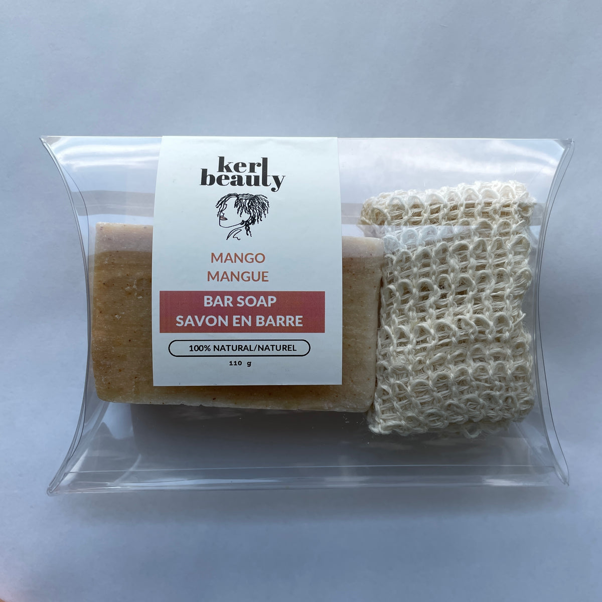 Mango Bar Soap & Cotton Loofah Bag