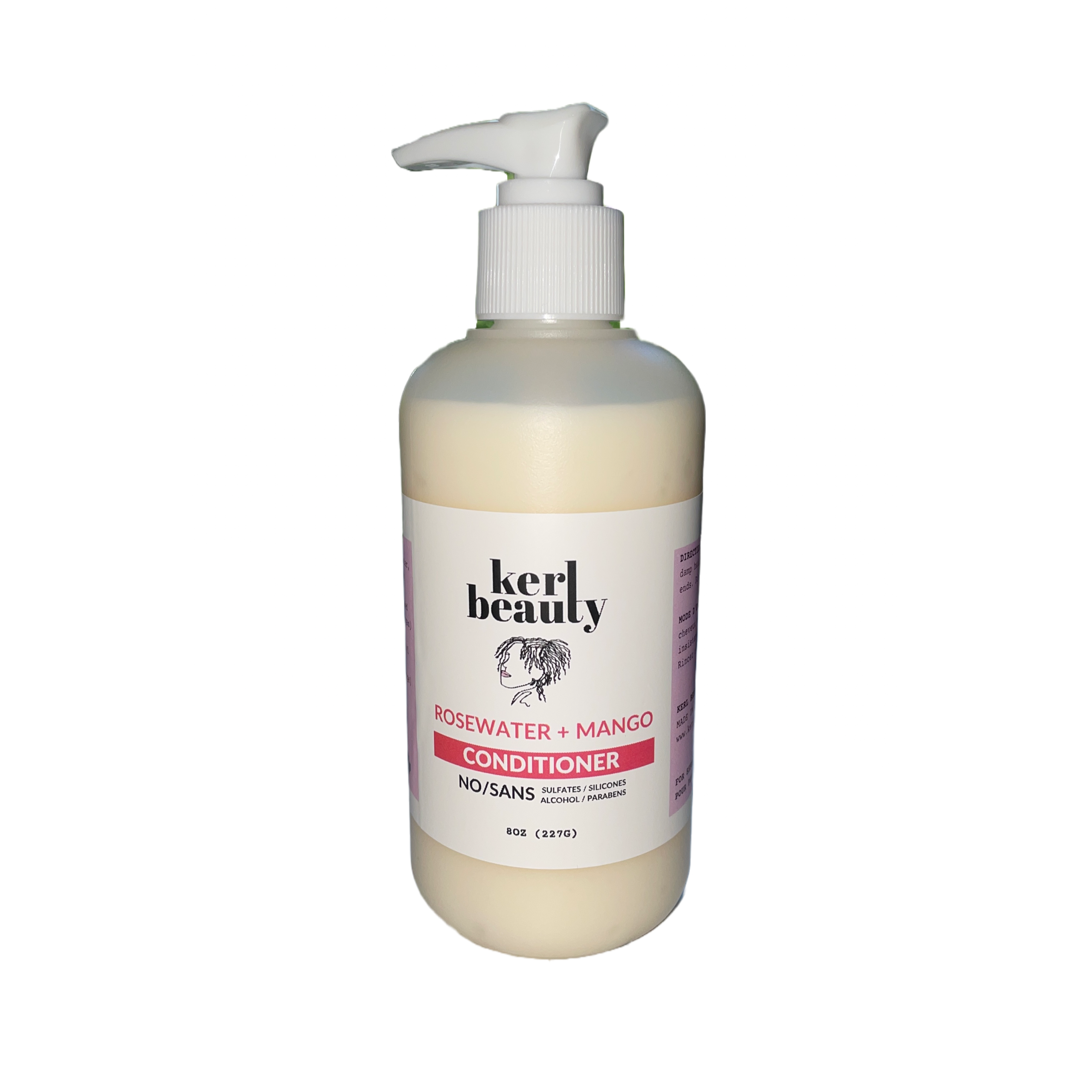 Rosewater + Mango silicone-free Conditioner for Curls and Locs, safe for sensitive skin, made in Canada