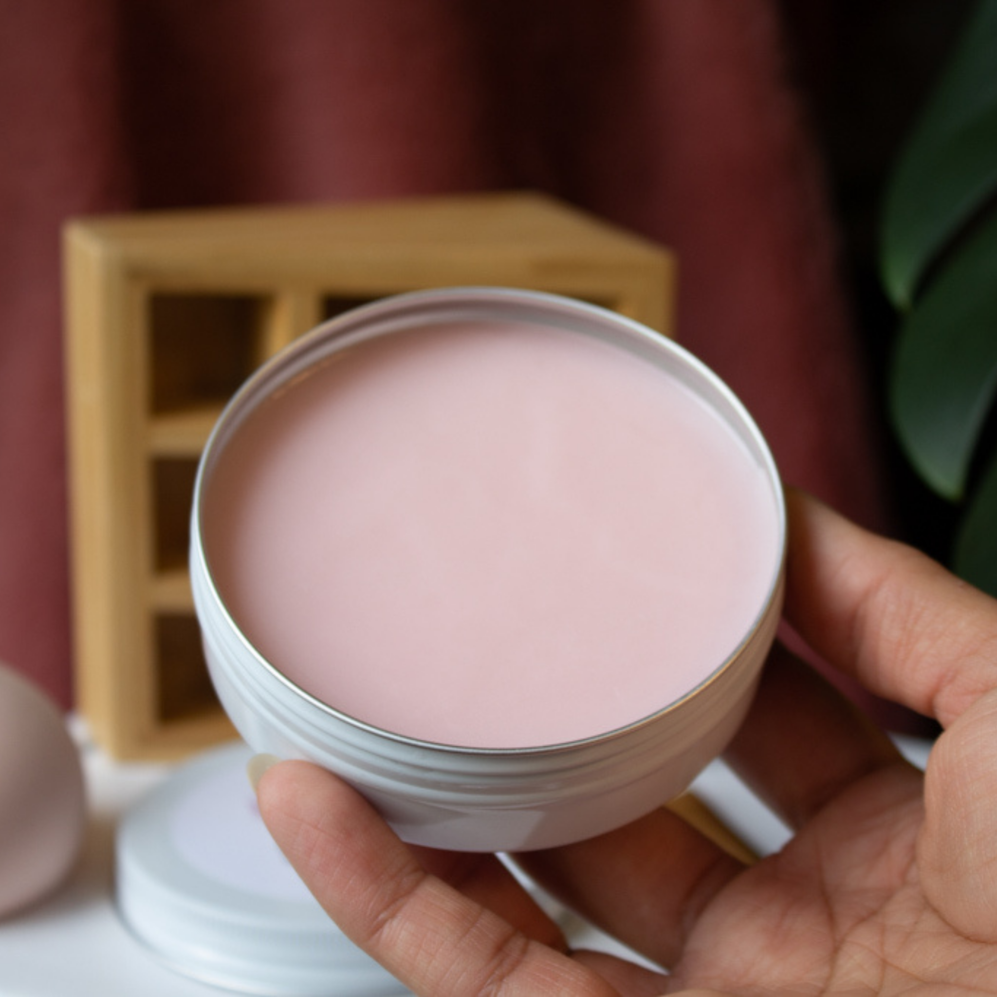 Makeup Brush and Beauty Blender Sponge Solid Cleanser with Silicone Tray Closeup - Pink and Cotton Candy Scented
